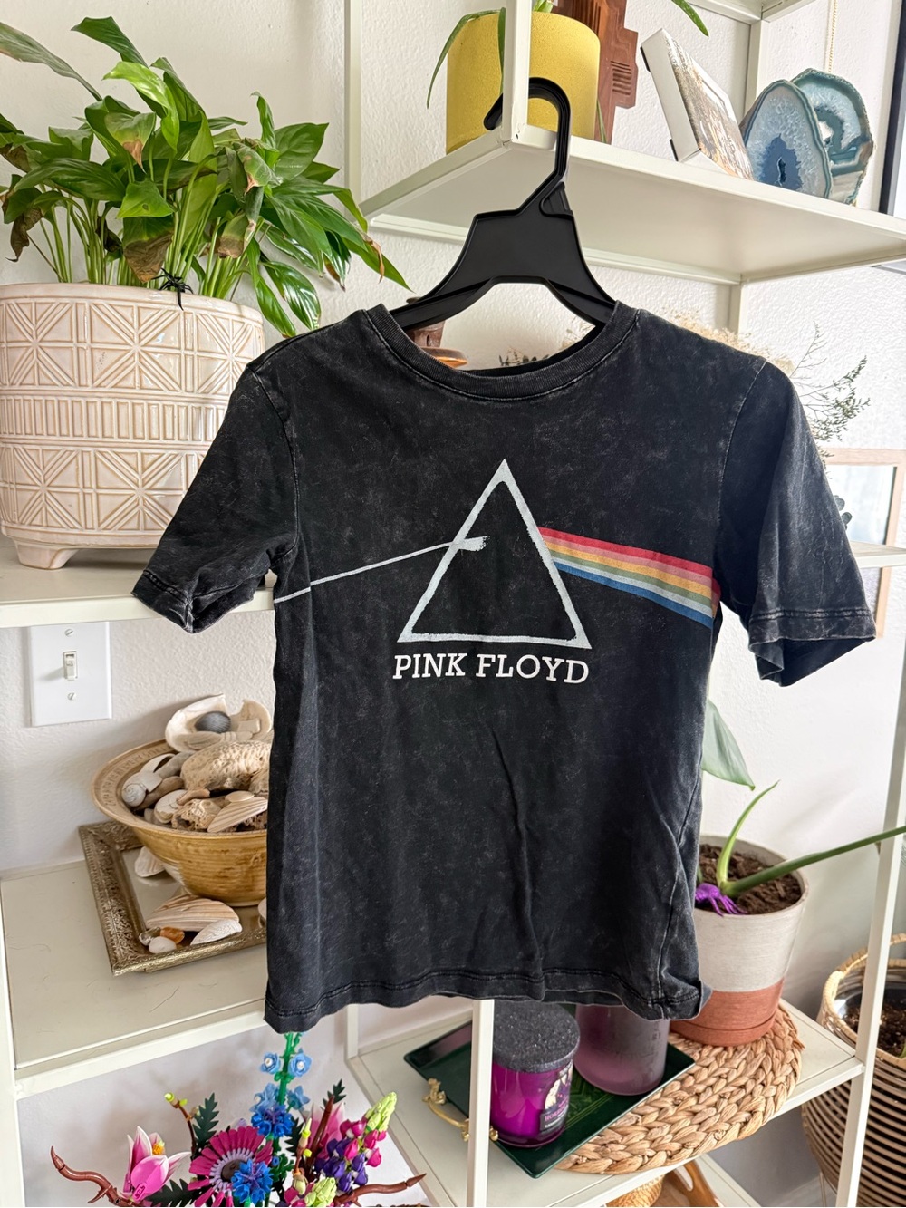 Pink Floyd Black Kids Tee with Rainbow Prism Graphic